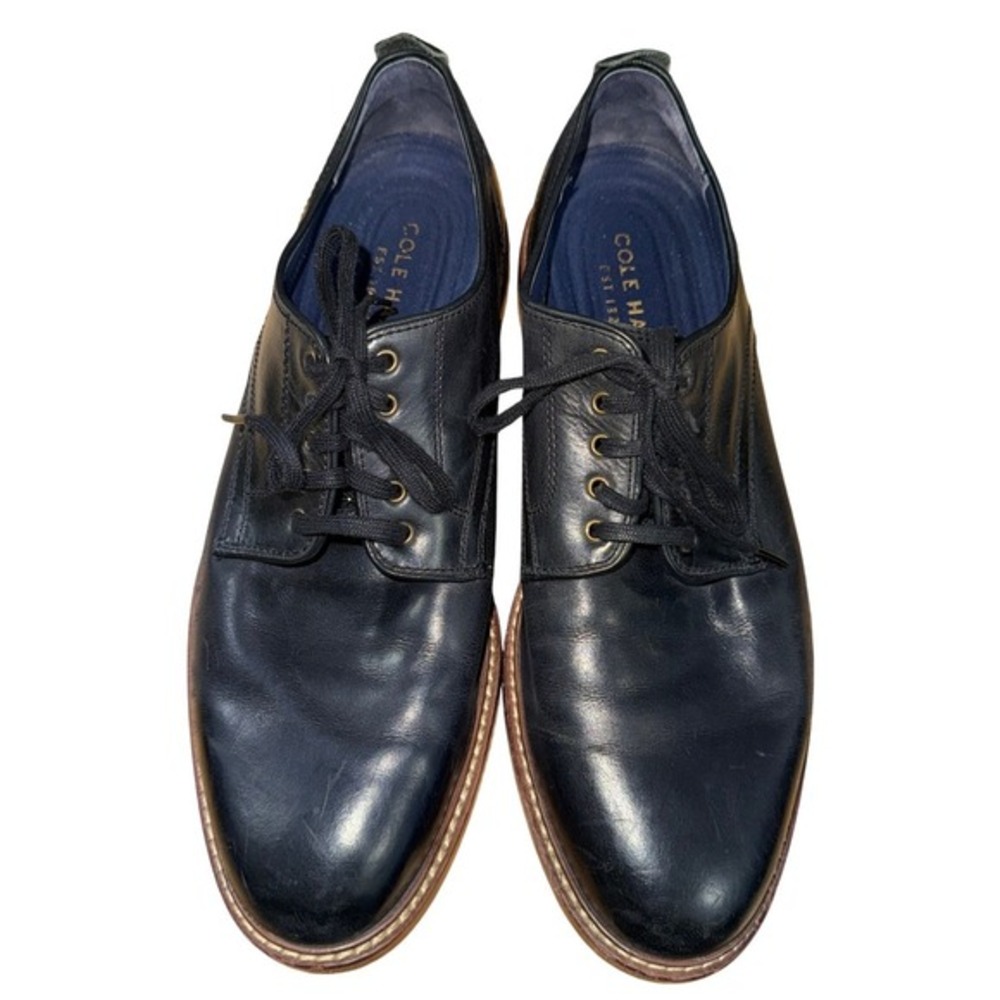 Cole Haan Derby Shoes Mens 9.5M Pre-Owned C25104 Black Leather‎ Dress Shoes